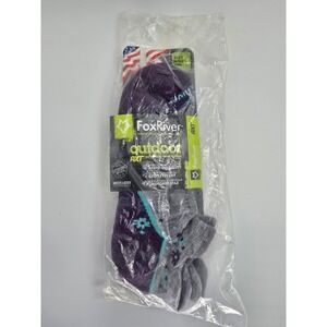 Fox River Outdoor AXT Merino Wool Trail Ankle Socks Purple Grey Mens 9-12 L 2455